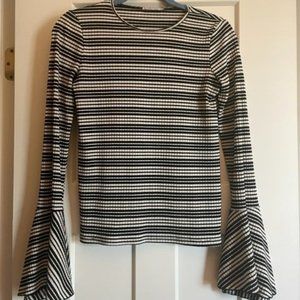 ZARA Striped Bell Sleeve Top